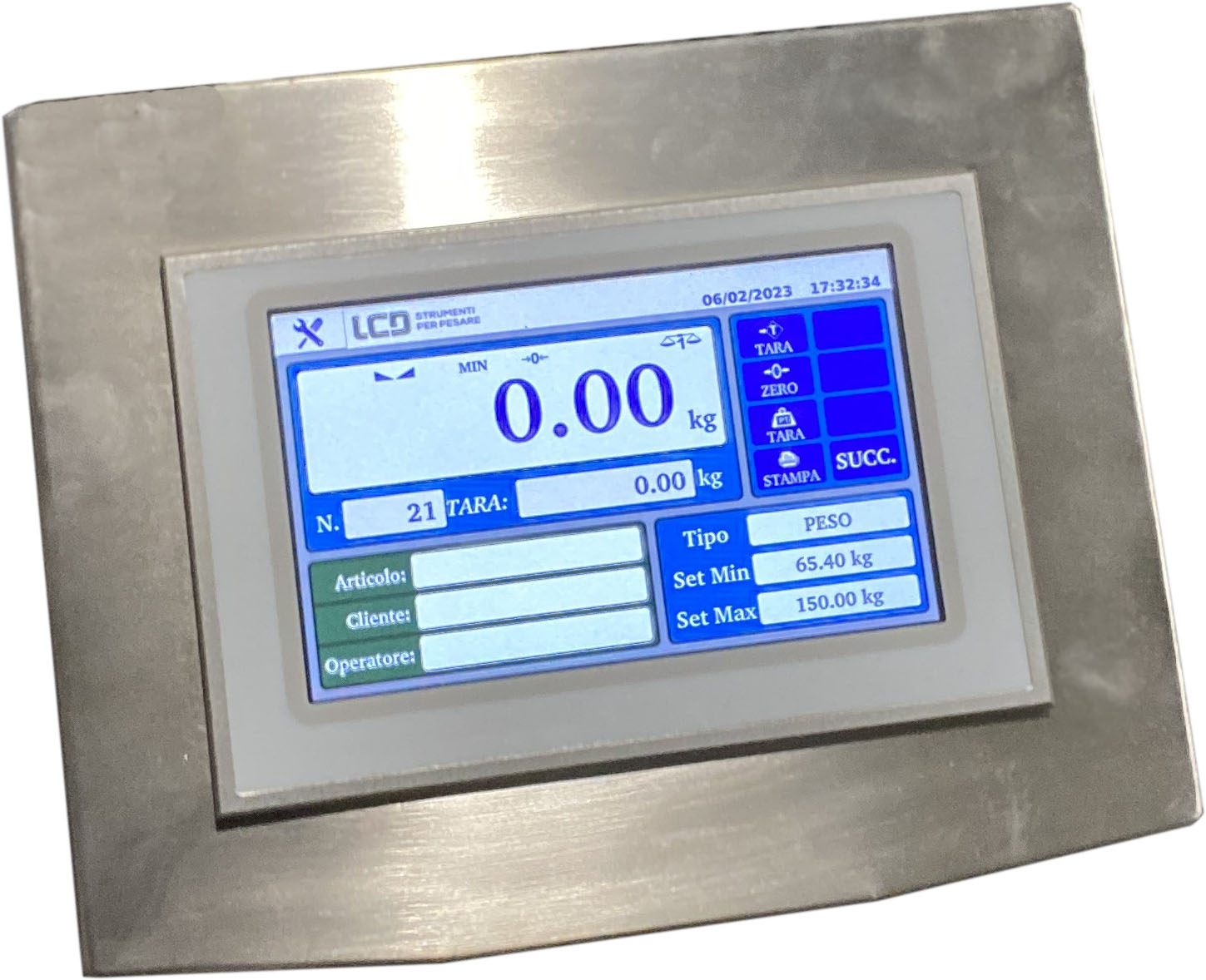 Gc La800 Indicatore Di Peso Digitale Acciaio Inox Con Display Touch A Colori Omologato Ce Lcd 8317